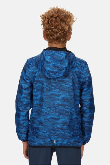 Regatta Blue Printed Lever Waterproof Shell Jacket