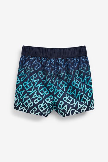 Baker by Ted Baker Navy Blue Ombre Printed Swim Shorts