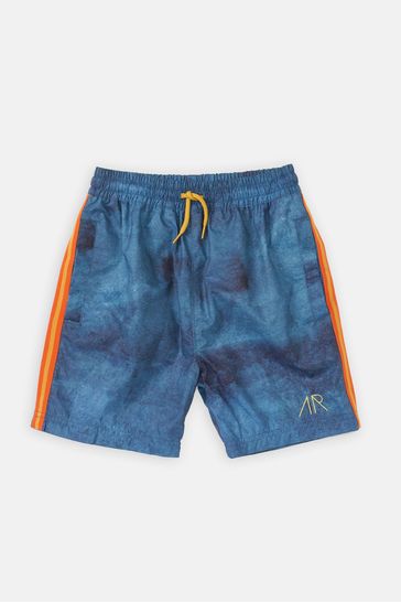 Angel & Rocket Kane Blue Tie Dye Printed Swim Shorts