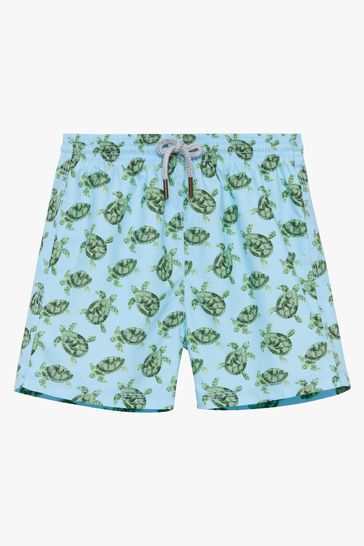 Trotters London Boys Blue Turtle Swimshorts