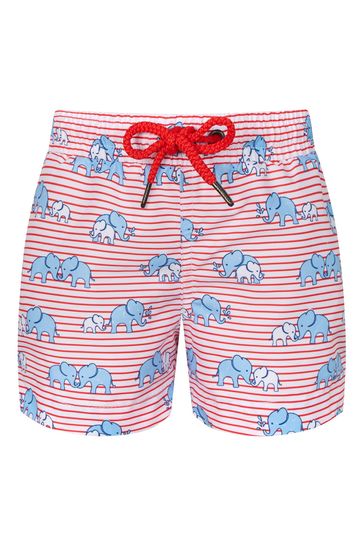 Sunuva Red Stripe Elephant Swim Shorts