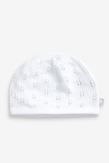 The Little Tailor White Cotton Knitted Hat