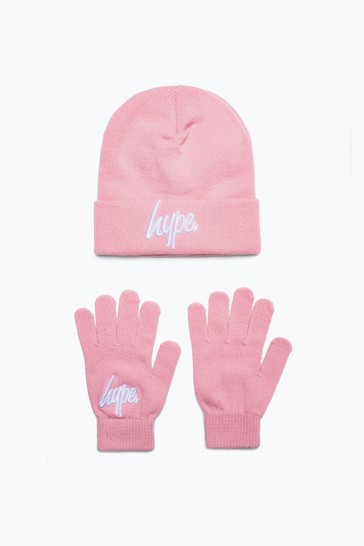 Hype. Script Beanie Hat And Gloves Set