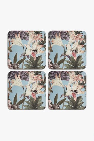 Kew Gardens Coasters Bee Floral Square Corkbook Coaster