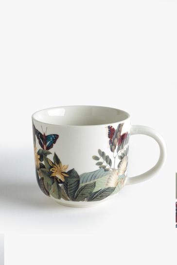 Kew Gardens Floral Butterfly White Mug