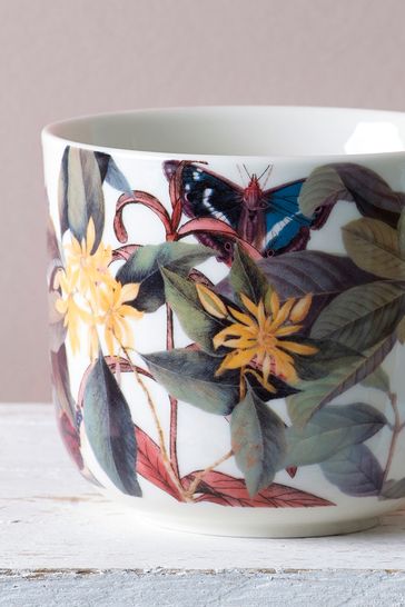 Kew Gardens Midnight Floral White Mug