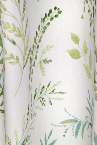 Fusion Fernworthy Botanical Leaves Lined Eyelet Curtains