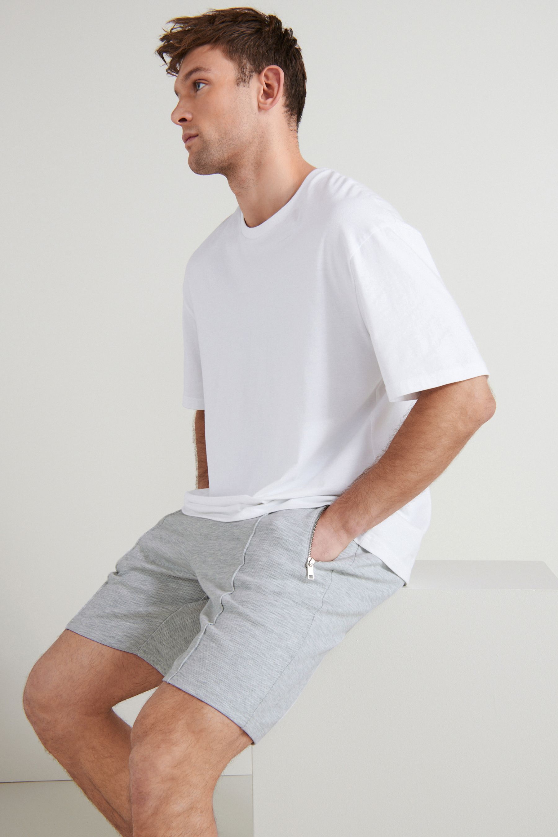 Pleated Jersey Shorts