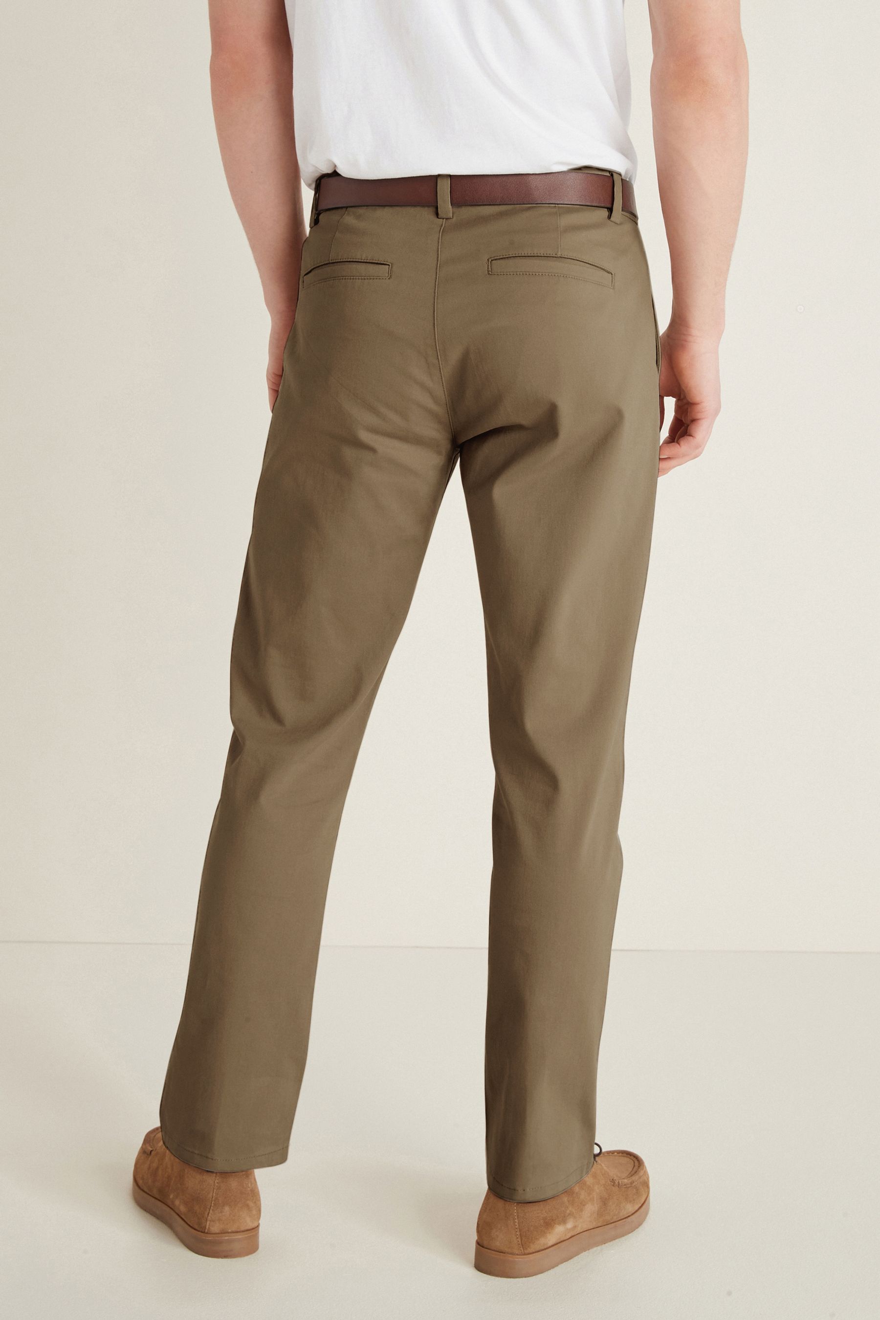 Belted Soft Touch Chino Trousers Slim Fit