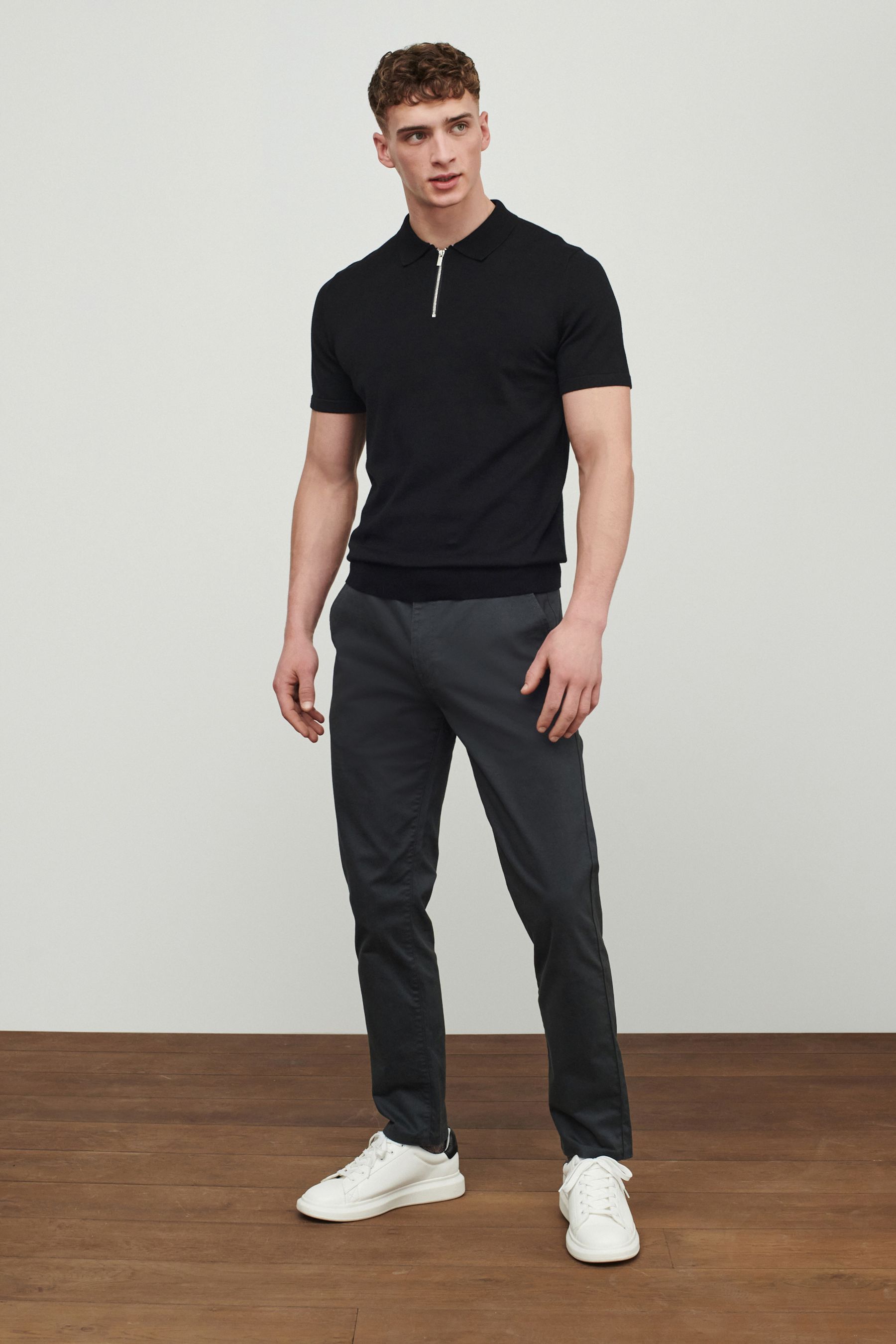 Belted Soft Touch Chino Trousers Slim Fit