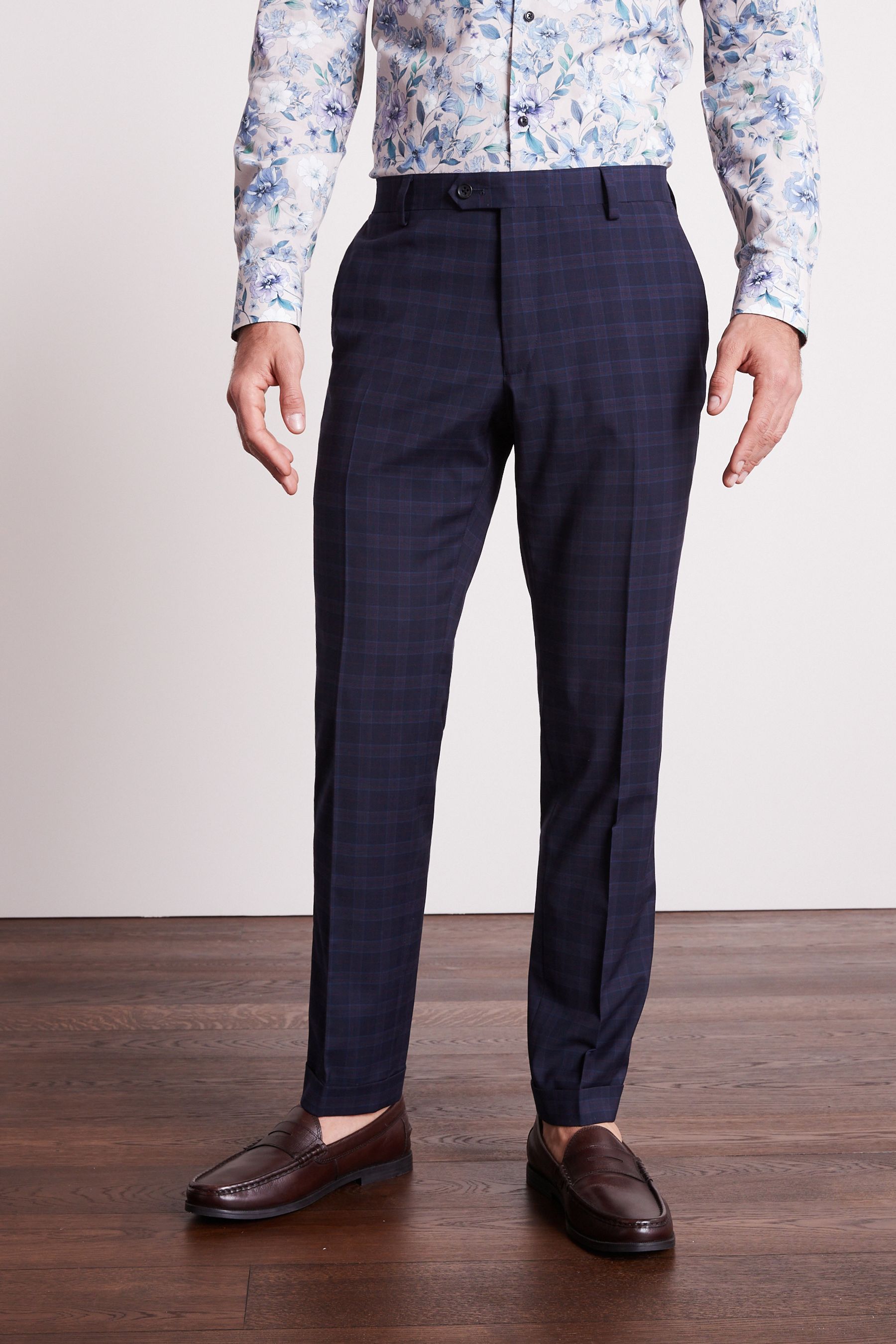 Check Formal Trousers Slim Tapered