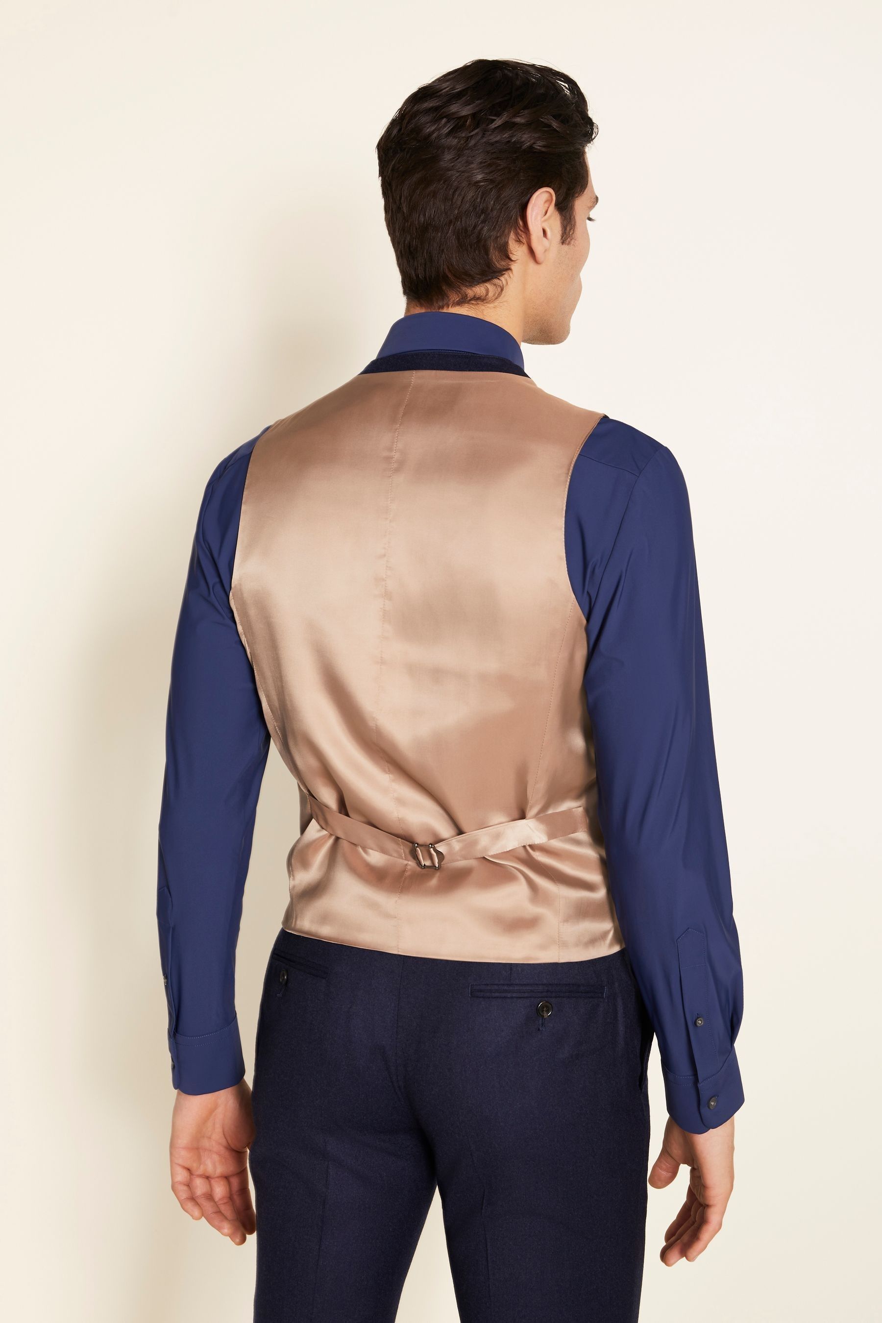 Moss x Barberis Tailored Fit Blue Suit: Waistcoat