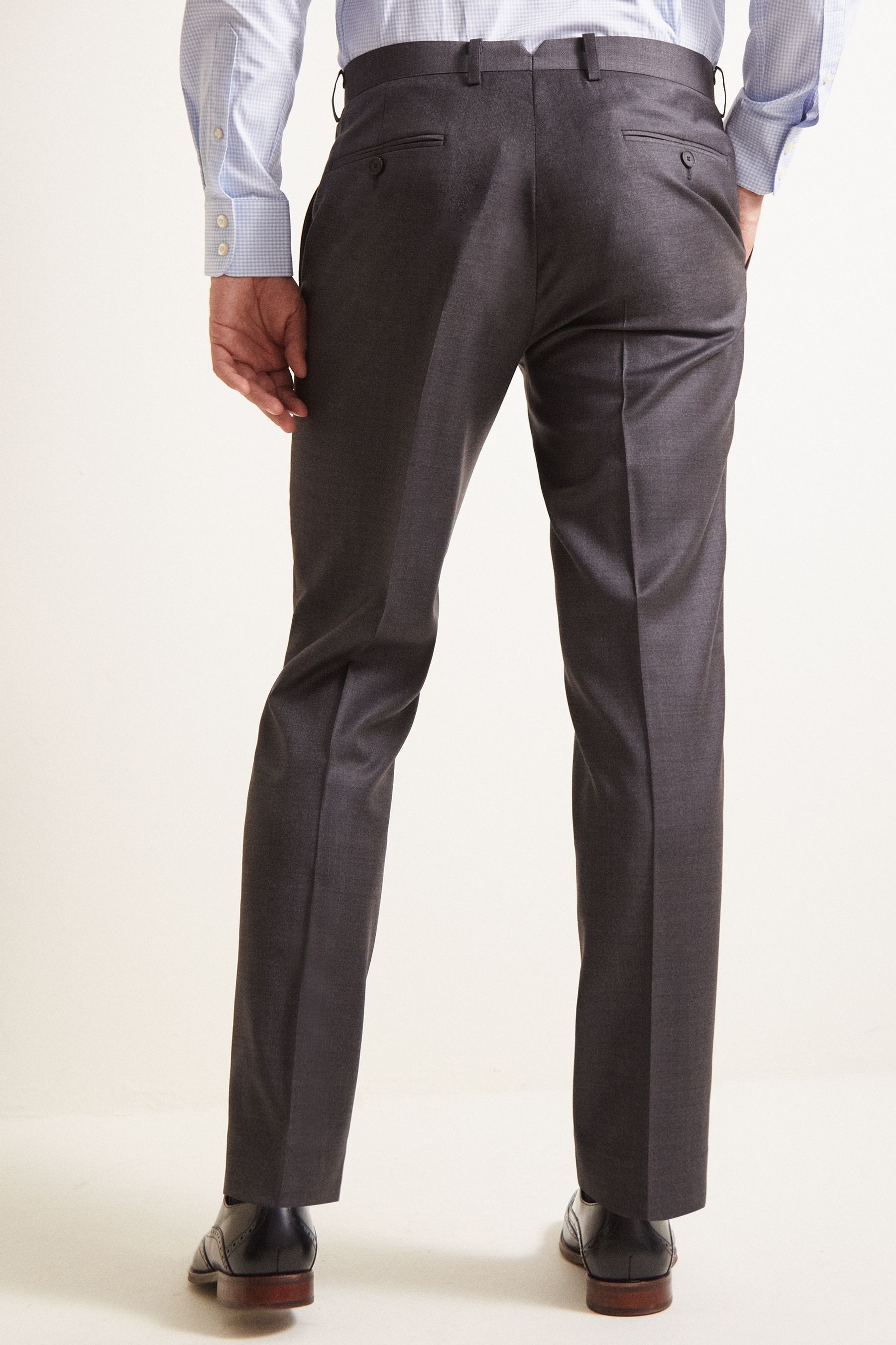 Moss x Cerutti Tailored Fit Charcoal Grey Texture Suit: Trousers