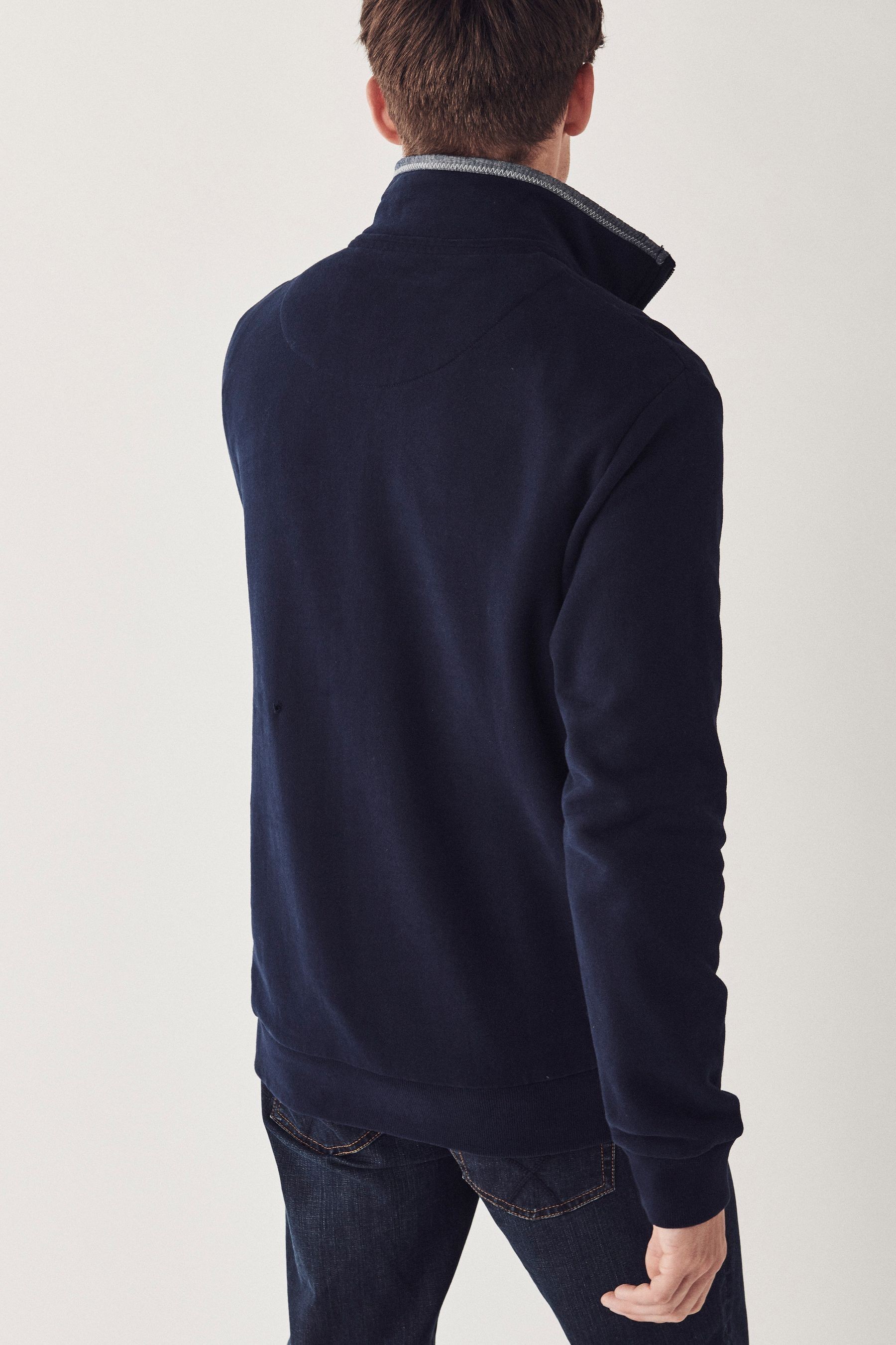 Crew Clothing Company Blue Classic 1/2 Zip Sweater