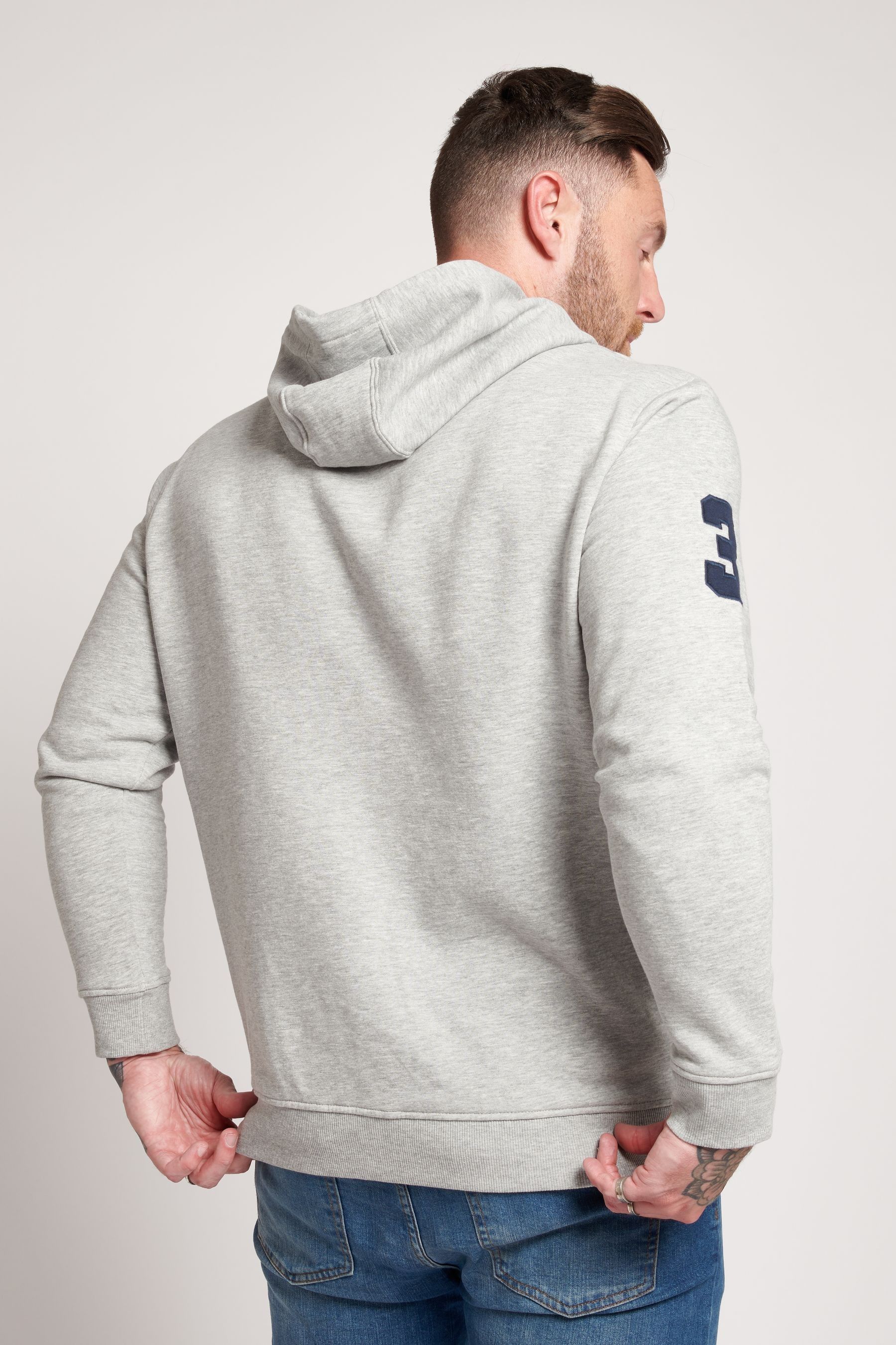 U.S. Polo Assn. Grey Player 3 Zip Through BB Hoodie