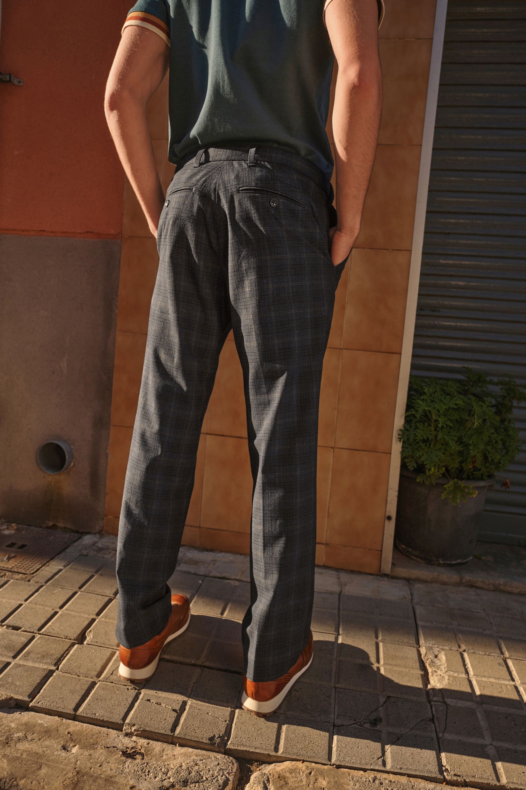 Check Motion Flex Trousers Regular Fit