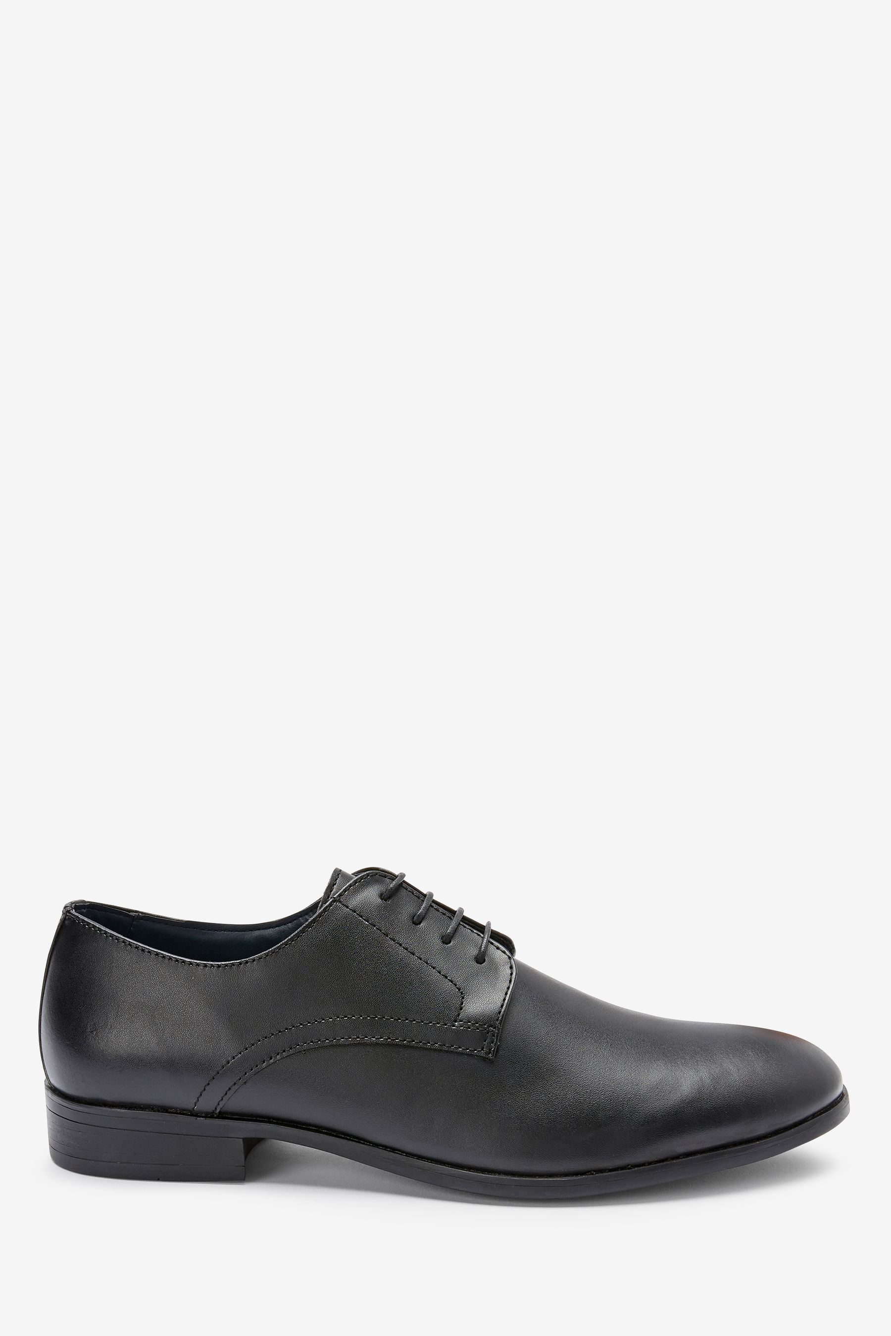 Round Toe Leather Derby Shoes