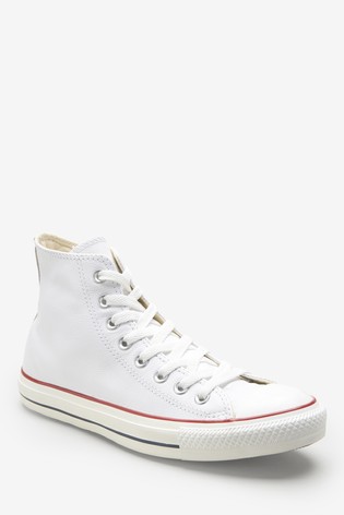 Converse White Leather High Trainers