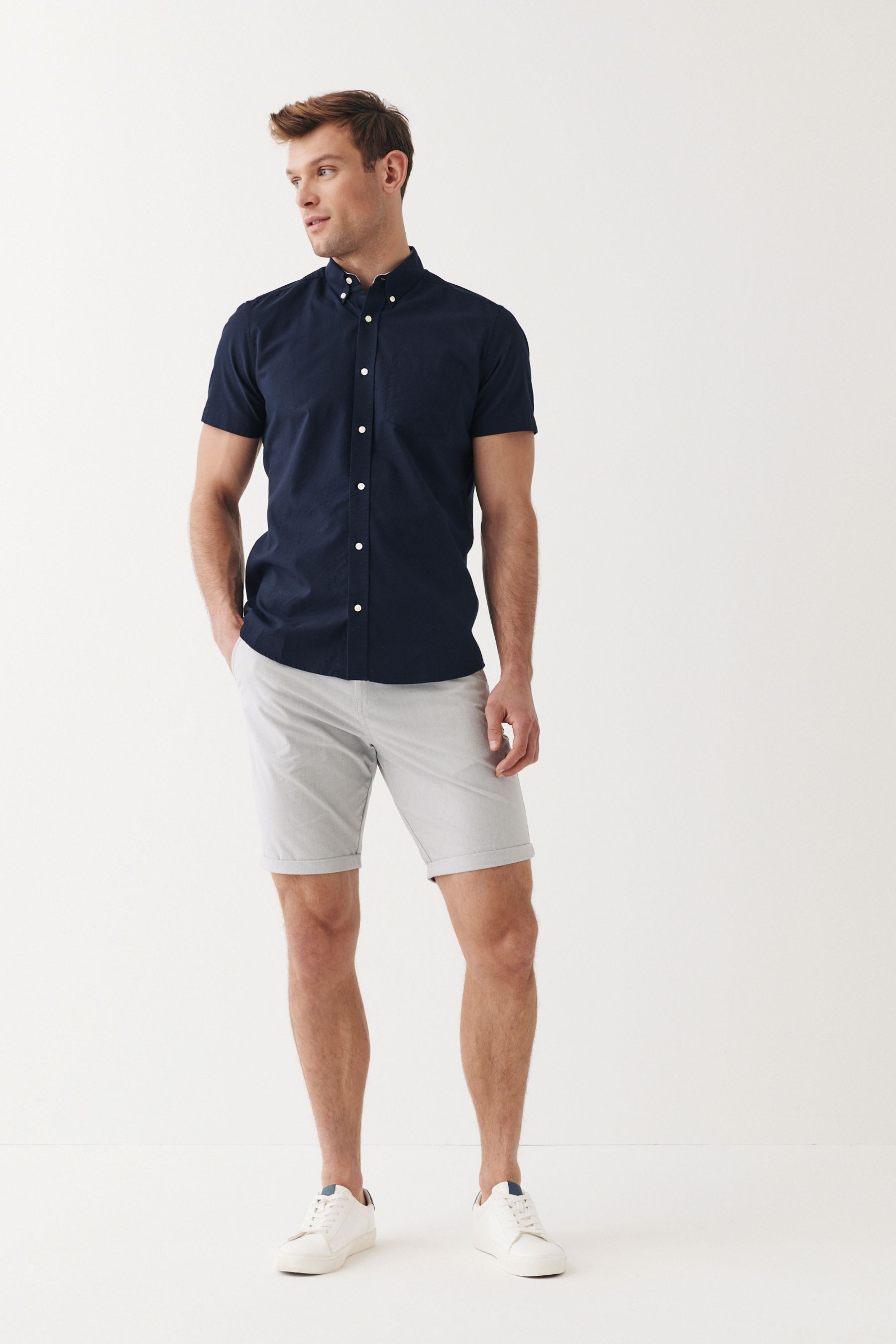 Belted Chino Shorts With Stretch