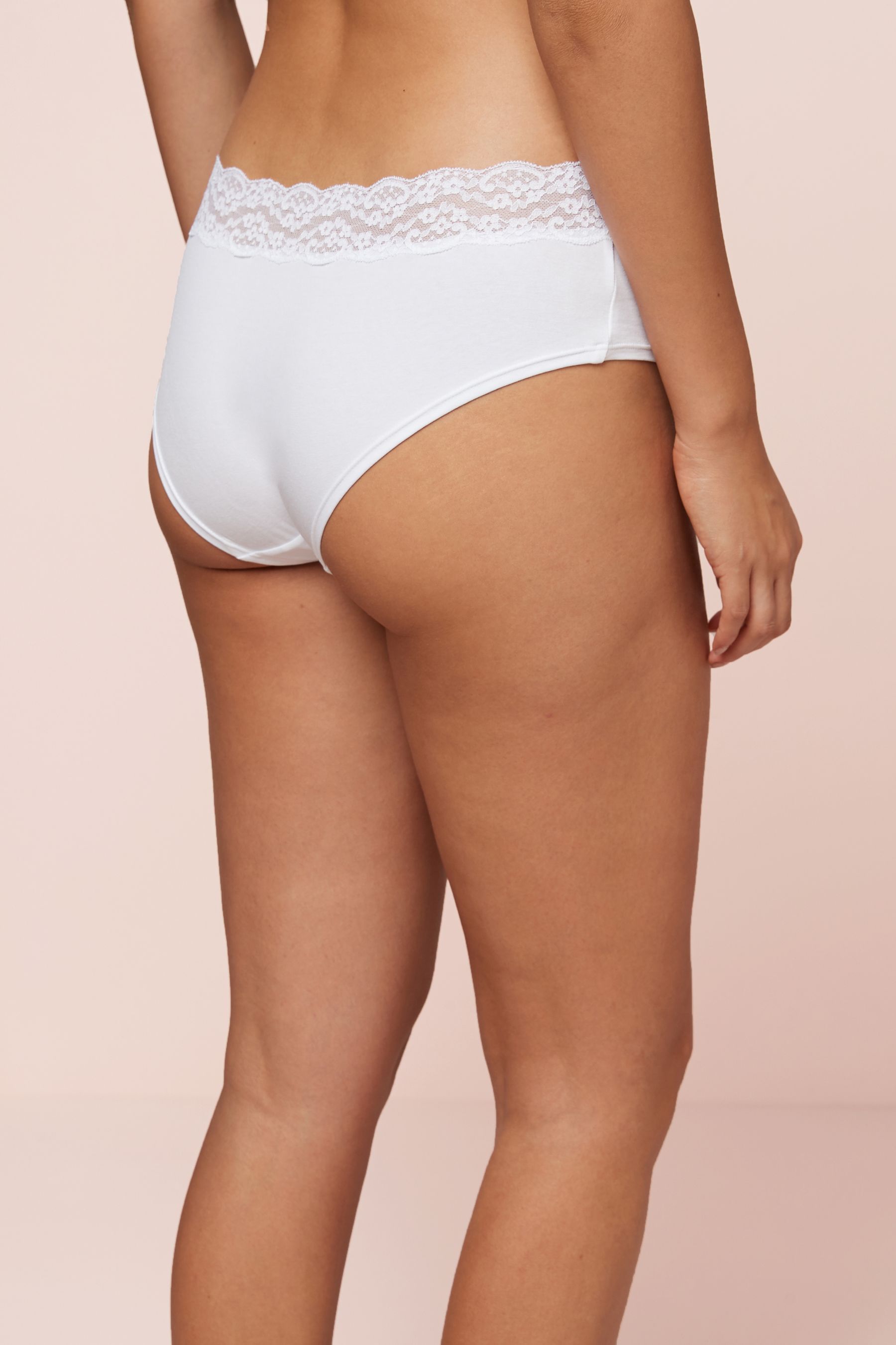 Lace Trim Cotton Blend Knickers 4 Pack Short