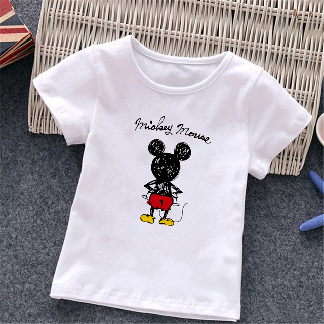 Baby Donald Duck T-shirt Cute Cartoon Print T-shirt Summer White O-Neck Short Sleeve Baby Boys Girls Clothes Baby Clothes