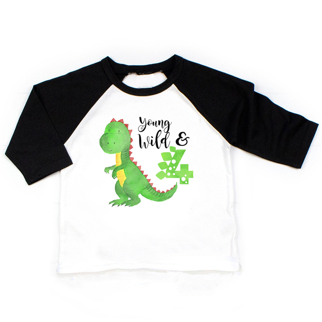 Dinosaur Birthday Shirt Birthday T-shirt Birthday Trcuk Tee Dinosaur Shirt Party Dinosaur Theme Gift Boys Fashion T-shirt