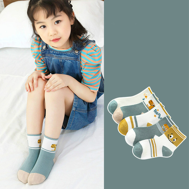 2022 5pairs/lot Children Cotton Boys Girls Socks Cute Cartoon Pattern Kids Socks for Baby Boy Girl Sport Pattern Suitable for 1-12Y