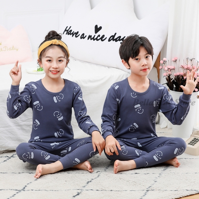 Baby Boy Girl Pajama Sets Korean Spring Pajamas For Kids Sleepwear Set Cotton Cartoon Cow Night Outfits Autumn Children Clothes