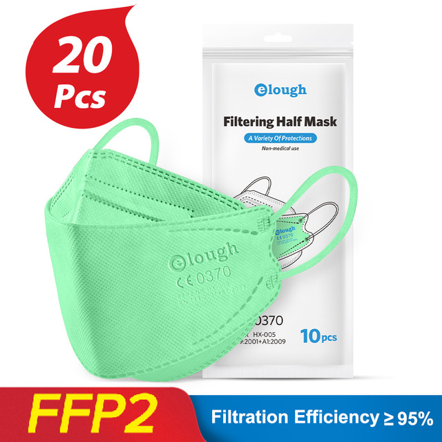 قناع الوجه Elough KN95 ، قناع الوجه ffp2 Mascarilla المعتمد fpp2fan CE ffp2reuse zable Kn95 ، أقنعة حماية الأسماك ffpp2 FFP 2