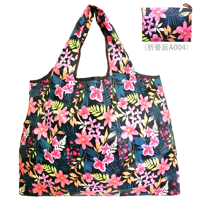 Reusable grocery bag shopping handbag animal flower beach cute gift bag vegetable fruit washable lightweight sturdy nylon hand