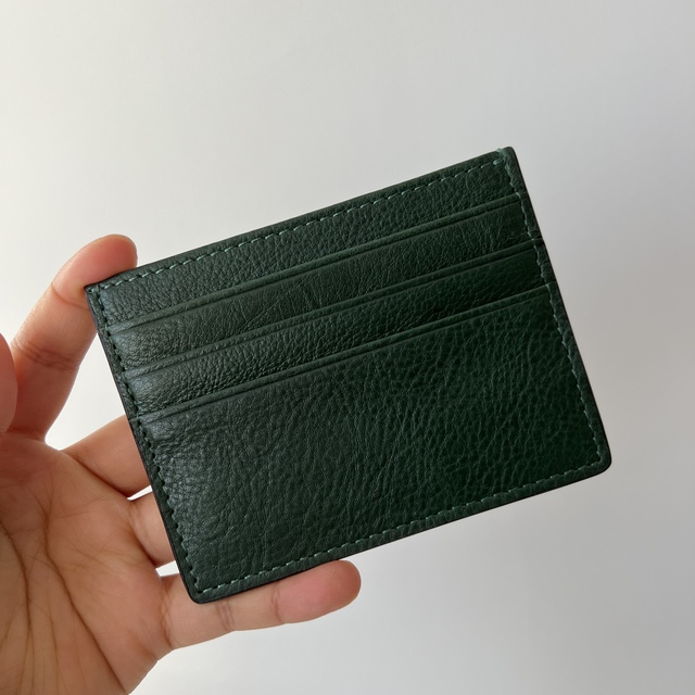 Free Custom Leather Card Case 100% Cowhide Credit Card Holder Mini Wallet Men Women Pocket Card Wallet With 6 Card Slots