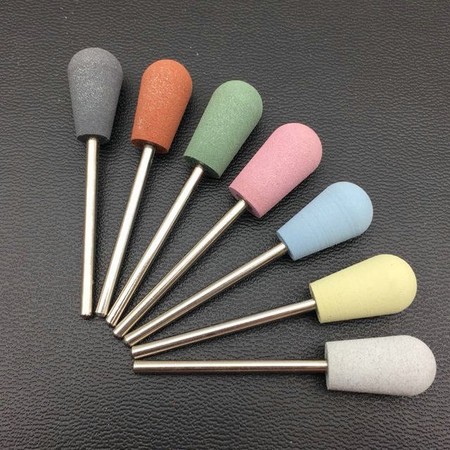 6pcs/set Rubber Silicon Nail Drill Grinding Cutter for Manicure Flexible Bit Polisher Machine Electric Nail File Art Tools