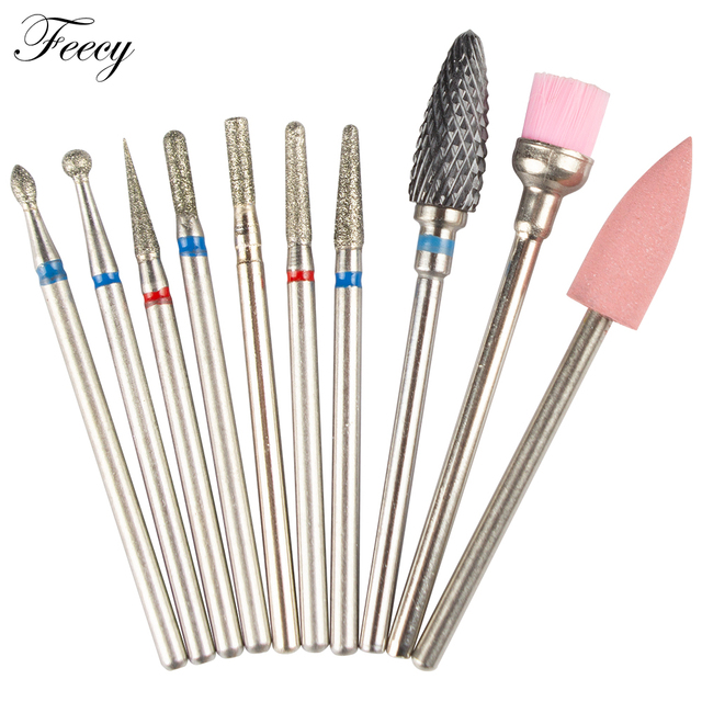 10pcs Ceramic Diamond Grinding Cutter For Manicure Set Nail Bits Grinder Cutters To Remove Gel Varnish Nail Art Accessories