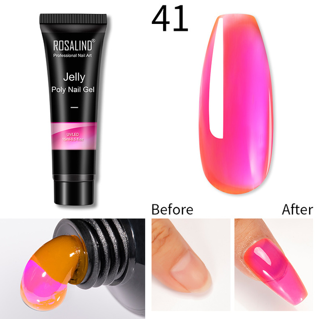 Rosalind 15ml Poly UV Nail Extension Gel 102 Colors Nail Art Design Manicure Semi Permanent Varnish Nail Polish Building Gel