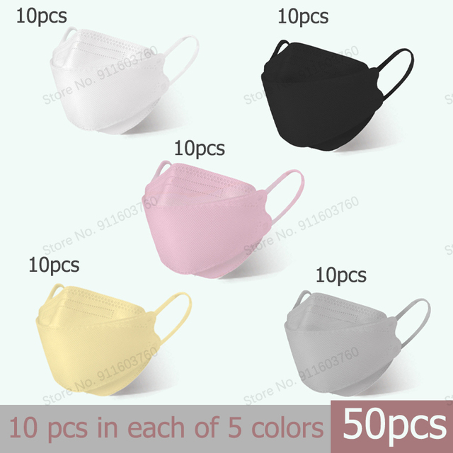 10pcs/bag Kn95 Mask Korea Adult Face Mask 4 Layers Repeat Breathing Protective Fashion Morandi Color Mouth FFP2 Mascarillas