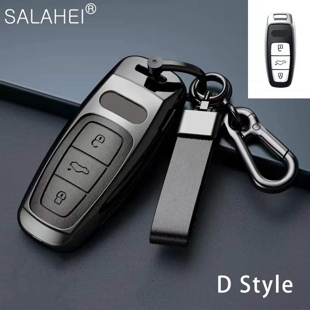 New Fashion Zinc Alloy and Leather Car Key Case Cover for Audi A3 A4 A5 C5 C6 8L 8P B6 B7 B8 C6 RS3 RS6 Q3 Q7 TT 8L 8V S6 S4 S3