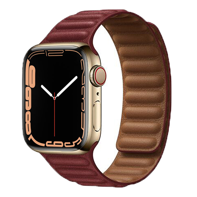 حزام ل سوار ساعة يد آبل رابط جلدية حلقة 44 مللي متر 40 مللي متر iWatch سلسلة 7 6 SE 5 4 3 2 1 watchbands سوار 42 مللي متر 38 مللي متر الأساور