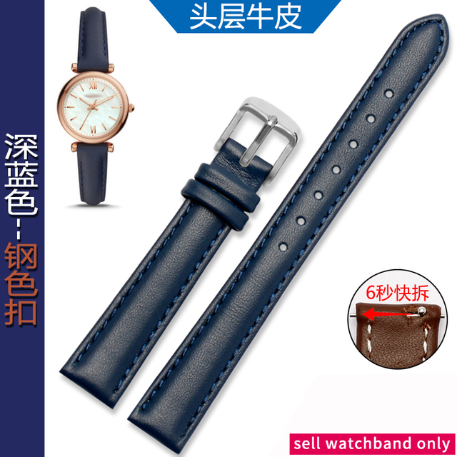 المرأة جلد طبيعي WatchBands ل كاسيو الأحفوري حزام (استيك) ساعة فولي فولي الأولى طبقة جلدية حزام ساعة اليد 12 مللي متر 14 مللي متر 16 مللي متر