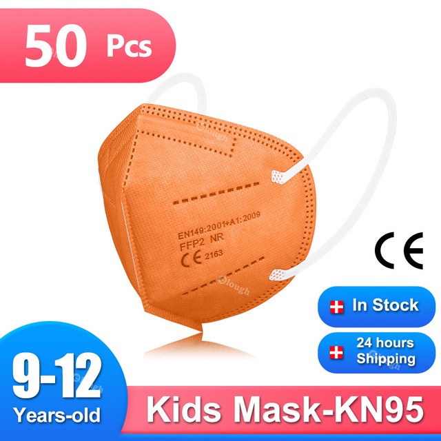 Ffp2mascarillas FPP2 Niños KN95 Masks Kids Masque Enfant Black Reusable 5 Layers Dustproof Protective Face Mask