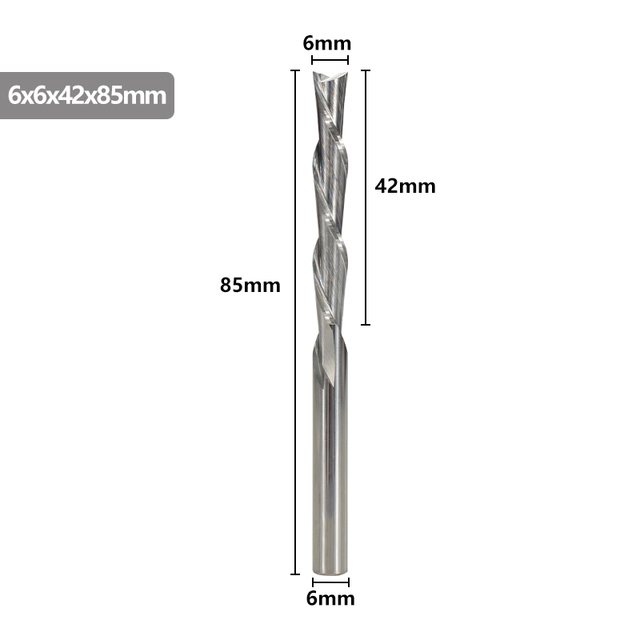 XCAN Left Hand Down Cutter 3.175/4/5/6mm Shank Spiral End Mill 2 Flute Carbide Milling Cutter for CNC Aluminum Cutting Milling B