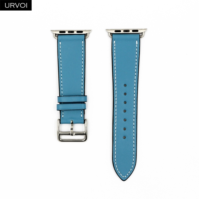 URVOI Leather Band for Apple Watch Series 7 6 SE 5 4 3 2 1 Round One for iwatch Straps Wrist Band Classic Design 41 45mm