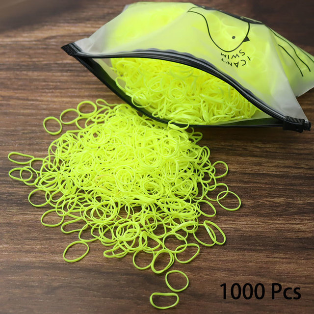 1000pcs Disposable Rubber Band Hairband For Kids Ponytail Hair Ties Colorful Elastic Hair Bands Baby Hair Accessories