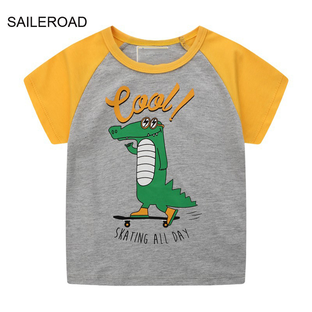 Seieroad Baby Girls 2-7 Years Animation Short Sleeve Cotton T-Shirt For Boys T Shirt Tops