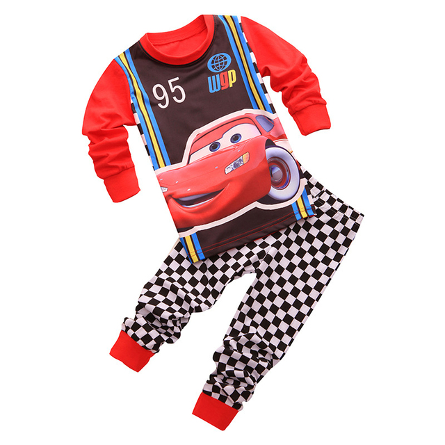 New Children Pajamas Sets Kids Boys Girls Cars Baby Clothes Sleepwear Cotton Pajamas Lightning McQueen Cartoon Sleepwear Set