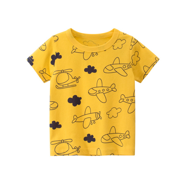 2-8 years old children's summer T-shirt, children's clothing, short-sleeved T-shirt, cartoon car T-shirt, children's cotton T-shirt