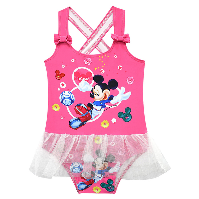 Summer Disney Unicorn Mickey Mouse Cosplay Children's Swimwear For Girls The Little Mermaid Bikini Beach Swimwear Holiday Outfit