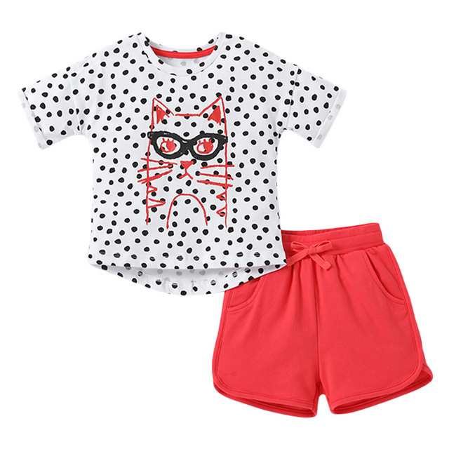 Fashion Clothing Summer Boys Sets Kids Printing T-shirts Cotton Shorts Suits Children Animal Tops Elastic Waist Pants Suit 2-7Y