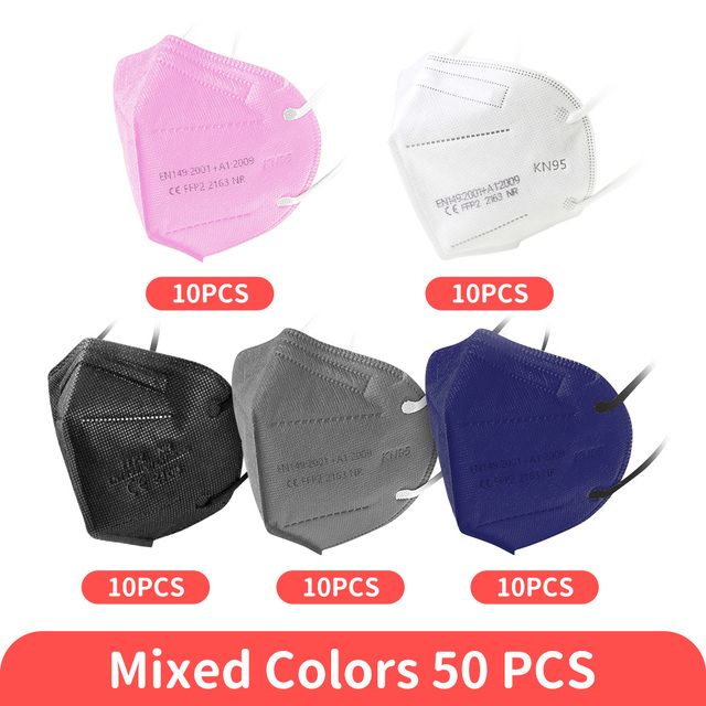 Adult FFP2 Mask 5ply KN95 Dust Safety Approved Masks Protective Face Respirator CE FPP2 FFP3 n95 ffp2masks Spain 10 days delivery