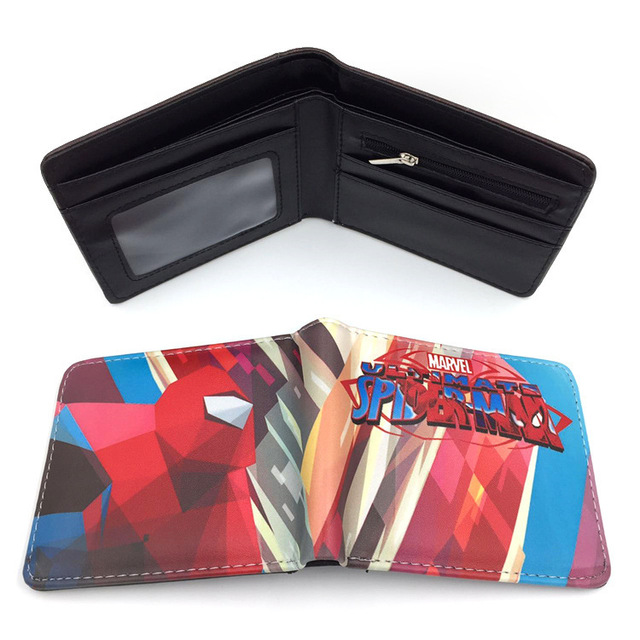 Disney Marvel Animation Peripheral Spiderman Short Leather Wallets Wallet Purse For Men Unique Wallet Wallet Women