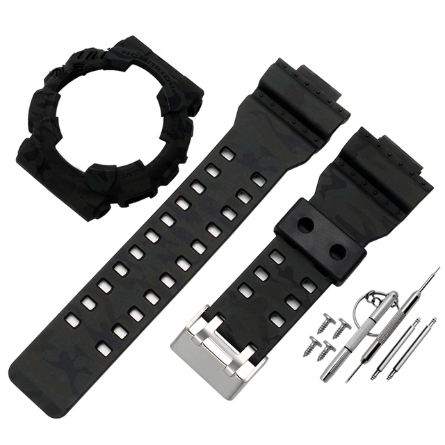 Soft Silicone Rubber Strap For Men And Women Shiny Bracelet Replacement Strap For G Shock GD GA GLS-100 110 120 Resin Watch